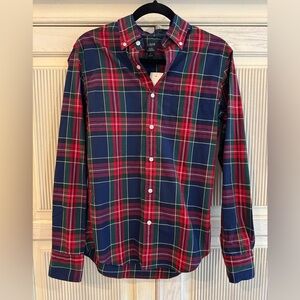J Crew Men’s Plaid Tartan Flex Button Down, Small